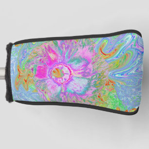 Psychedelischer Hot Pink und Ultra-Violet-Hibisken Golf Headcover