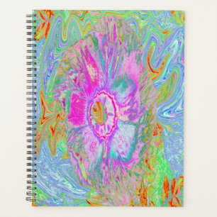 Psychedelischer Hot Pink und Ultra-Violet-Hibisken Planer