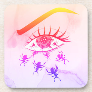 Psychedelischer, komischer Hippie-Horror Getränkeuntersetzer