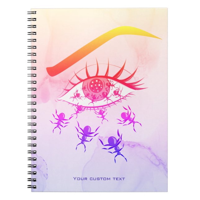 Psychedelischer, komischer Hippie-Horror Notizblock (Vorderseite)