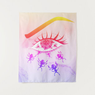 Psychedelischer, komischer Hippie-Horror Wandteppich