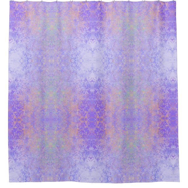 Psychedelischer Lavender Lila Neon Pastel Abstrakt Duschvorhang (Vorderseite)