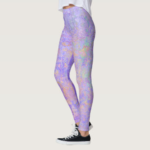 Psychedelischer Lavender Lila Neon Pastel Abstrakt Leggings