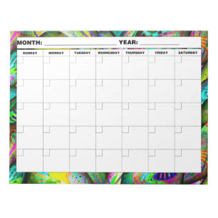 Psychedelischer leerer Kalender Notizblock
