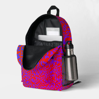 Psychedelischer Leopard, verzerrter All-Over-Print Bedruckter Rucksack