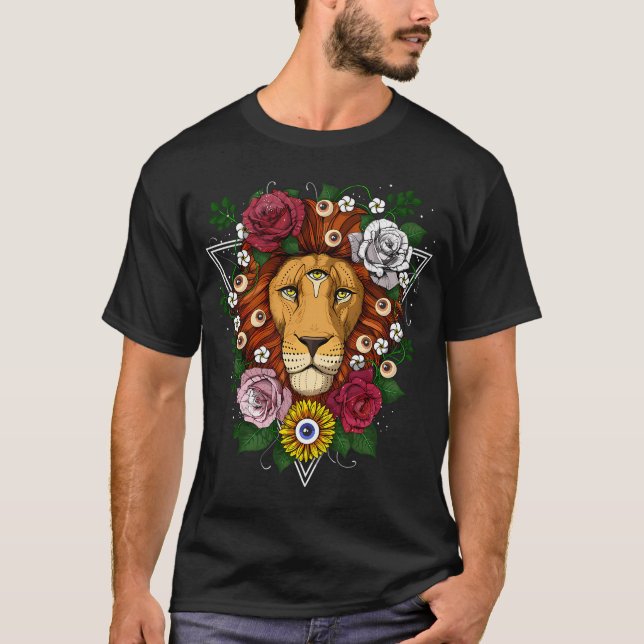 Psychedelischer Löwe T-Shirt (Vorderseite)