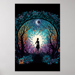 Psychedelischer Mandala-Wald-Plakat | Trippy 4 Poster