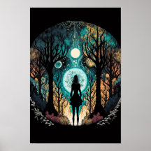 Psychedelischer Mandala-Wald-Plakat | Trippy 5