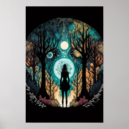 Psychedelischer Mandala-Wald-Plakat | Trippy 5 Poster