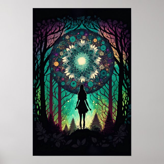 Psychedelischer Mandala-Waldposter | Trippy 1 Poster (Vorne)