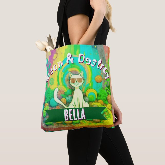 Psychedelischer Meow & Destroy Personalisierter Ka Tasche (Von Nahem)