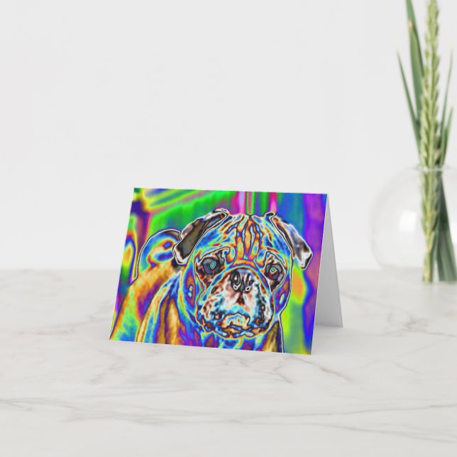 Psychedelischer Mops #4 Blank Note Card Karte (Vorderseite)