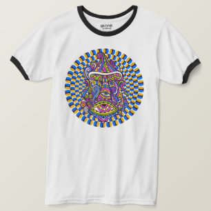 Psychedelischer Mushroom Swirl Ringer T - Shirt