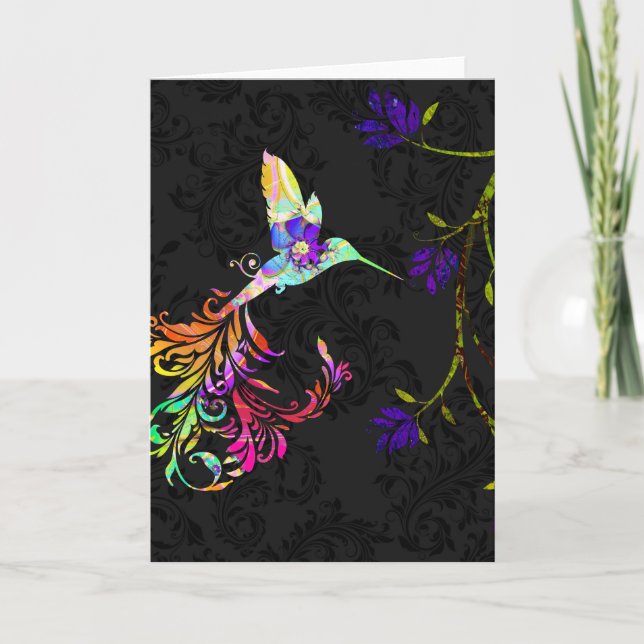 Psychedelischer Nachmittag, eine Kolibri Karte (Vorderseite)
