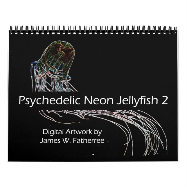 Psychedelischer Neon Jellyfish Kalender 2 (Titelbild)