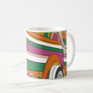 psychedelischer oder Pop-Art-Stil erinnert  Kaffeetasse