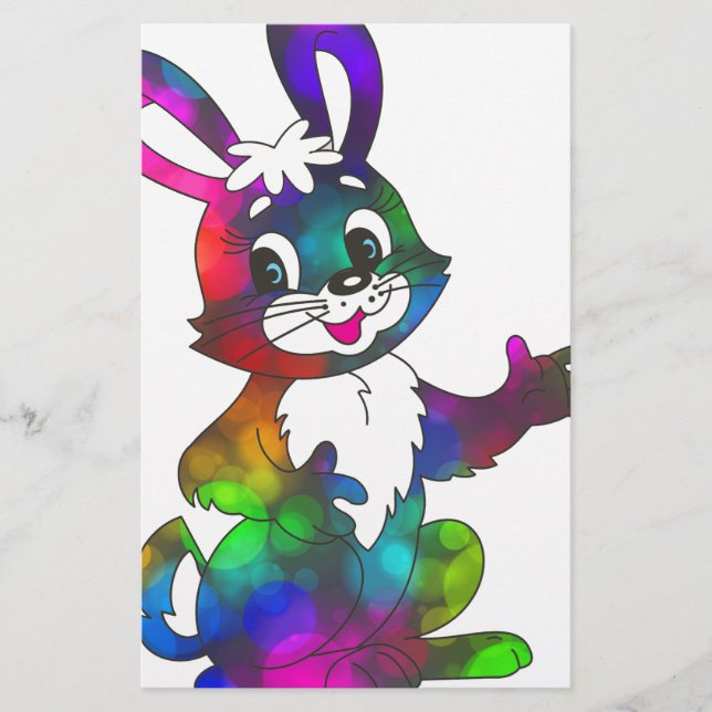Psychedelischer Osterhase Briefpapier (Vorderseite)