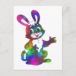 Psychedelischer Osterhase Feiertagspostkarte