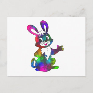 psychedelischer Osterhase Feiertagspostkarte