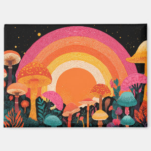 Psychedelischer Pilz Sonnenuntergang – Retro Fanta Magnet
