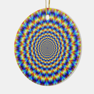 Psychedelischer Puls in blauer und gelber Ornament