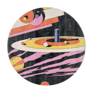 Psychedelischer Raum: 70er geometrische Formen Schneidebrett
