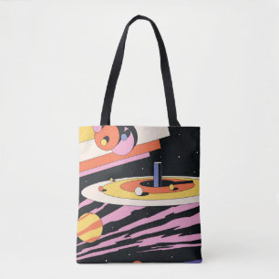 Psychedelischer Raum: 70er geometrische Formen Tasche