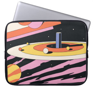 Psychedelischer Raum: Geometrische Formen der 70er Laptopschutzhülle
