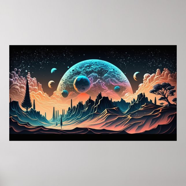Psychedelischer Raum Poster (Vorne)