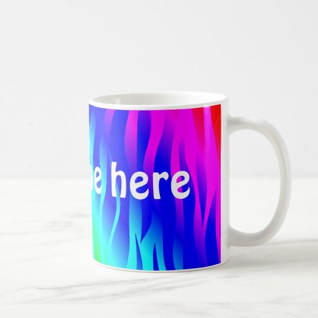 Psychedelischer Regenbogen in großen Buchstaben Kaffeetasse (Rechts)