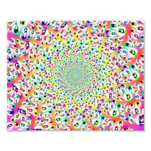 Psychedelischer Regenbogen mustert Mandala Fotodruck