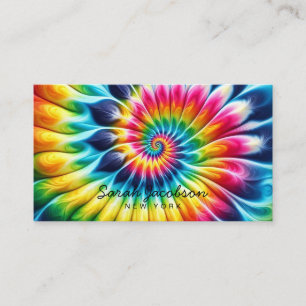 Psychedelischer Regenbogen-Retro-Tie-Dye Visitenkarte