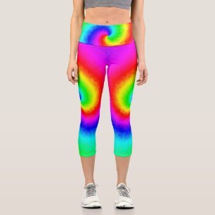 Psychedelischer Regenbogen-Spiral der Transformati Capri Leggings