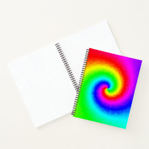 Psychedelischer Regenbogen-Spirale der Transformat Notizbuch