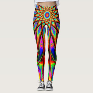 Psychedelischer Regenbogen-Stern Leggings