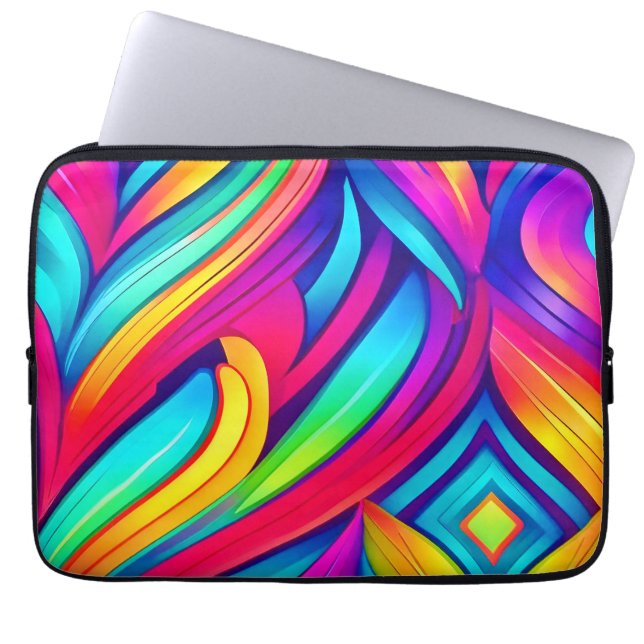 Psychedelischer Regenbogen-Strudel Laptopschutzhülle (Vorderseite)