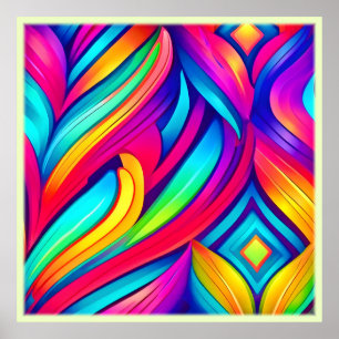 Psychedelischer Regenbogen-Strudel Poster