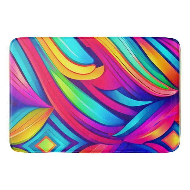 Psychedelischer Regenbogen-Vortex Badematte (Vorderseite)
