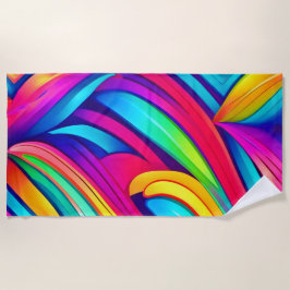 Psychedelischer Regenbogen-Vortex Strandtuch