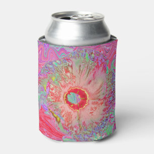 Psychedelischer Retro Coral Rainbow Hibiskus Dosenkühler