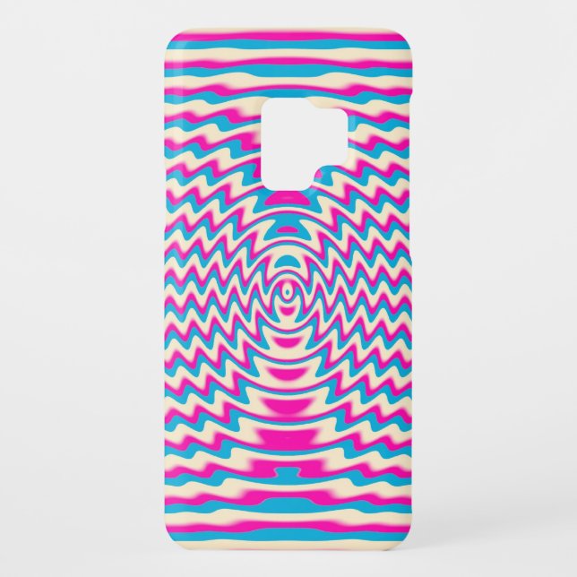 Psychedelischer rosa blauer Kasten der Case-Mate Samsung Galaxy Hülle (Rückseite)