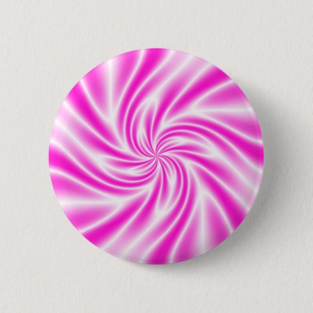 Psychedelischer rosa Strudel Button (Vorderseite)
