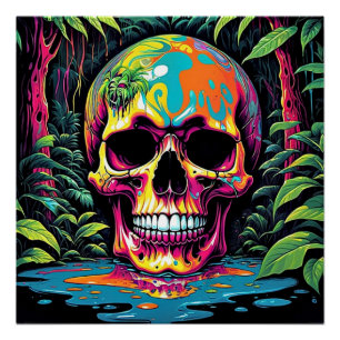 Psychedelischer Schädel 5 Poster