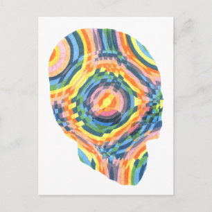 Psychedelischer Schädel II Postkarte