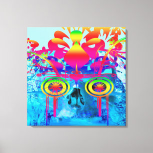 Psychedelischer Schädel Leinwanddruck