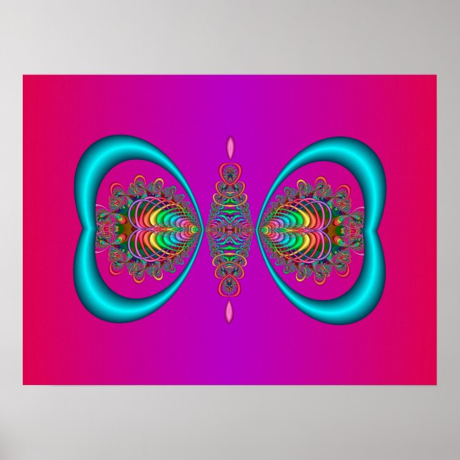 Psychedelischer Schmetterling Poster (Vorne)