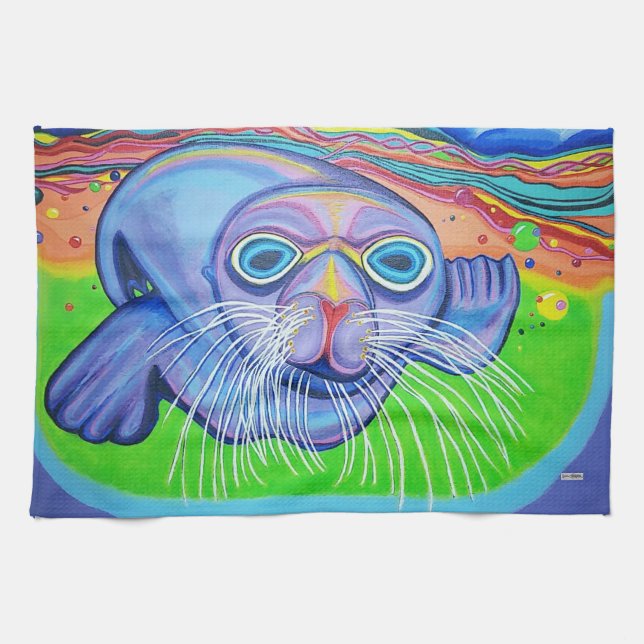 Psychedelischer Seelenion - Acrylmalerei Geschirrtuch (Horizontal)