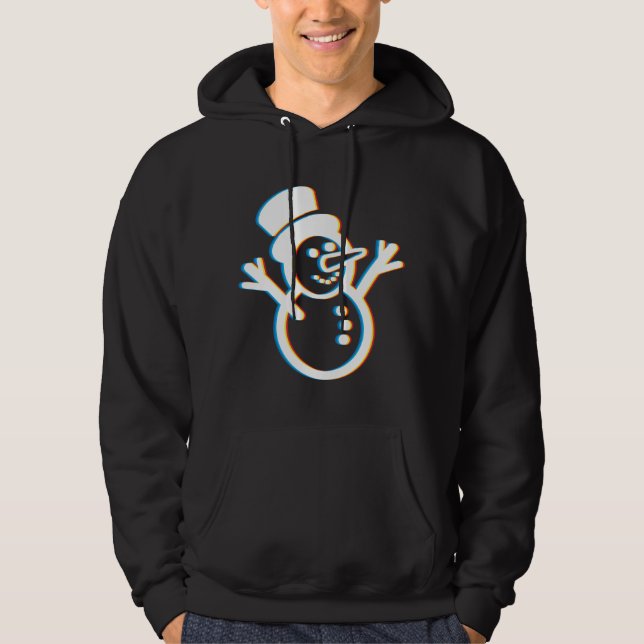 Psychedelischer Snowman-Trippy Hoodie (Vorderseite)