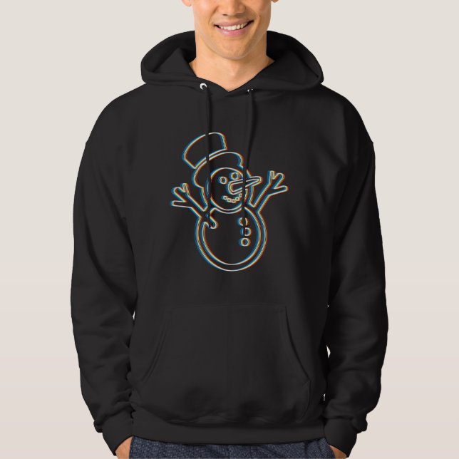 Psychedelischer Snowman-Trippy Hoodie (Vorderseite)