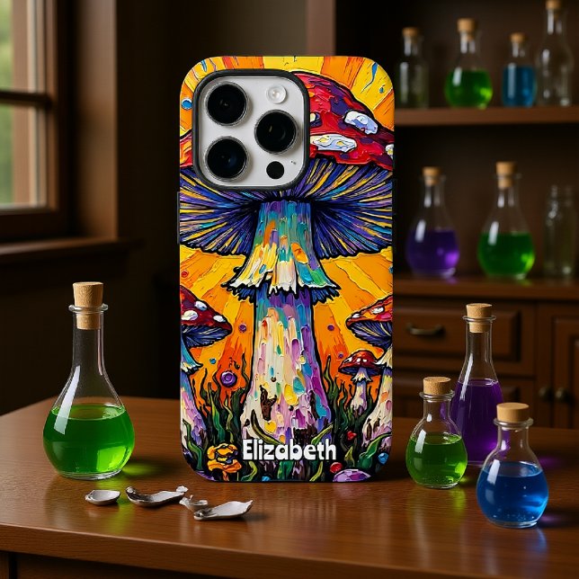 Psychedelischer Sonnenbrust-Fungus iPhone 16 Pro Hülle (Von Creator hochgeladen)